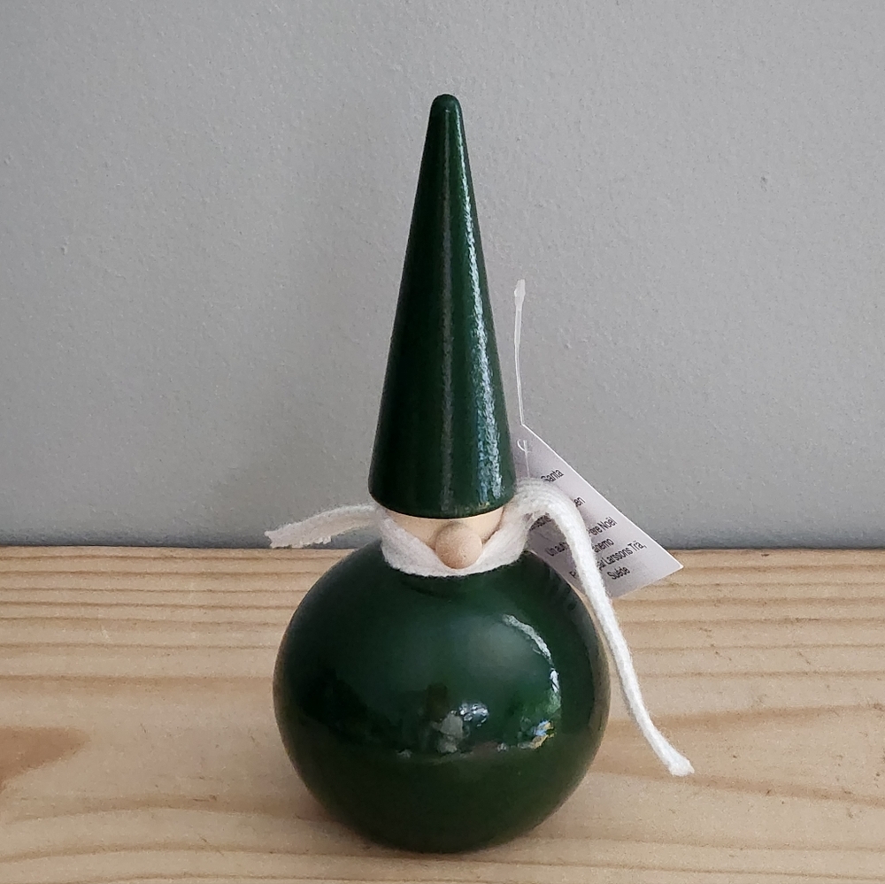 Larssons Tra of Sweden Green Wooden Santa Gnome